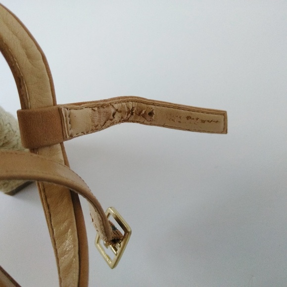 Talbots Tan Heels Sandals Leather Upper Spadrilles - Picture 7 of 13